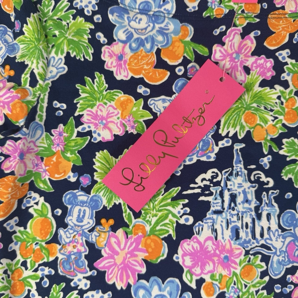 Disney X Lilly Pulitzer Dress XS Mickey & Minnie Mouse Long Sleeve Tropical - Picture 3 of 14